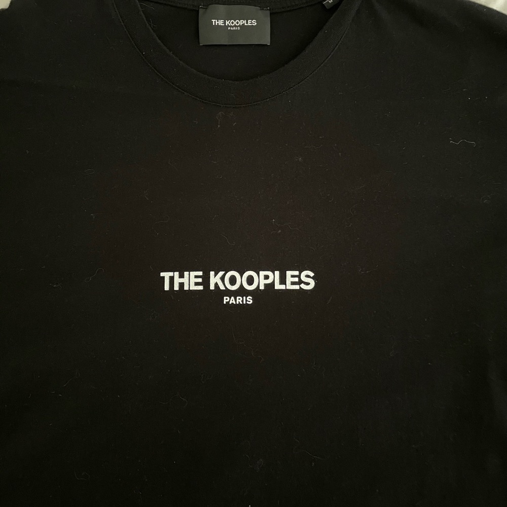 The Kooples Paris Spell Out Black Mens Short Sleeve T-Shirt Medium Authentic